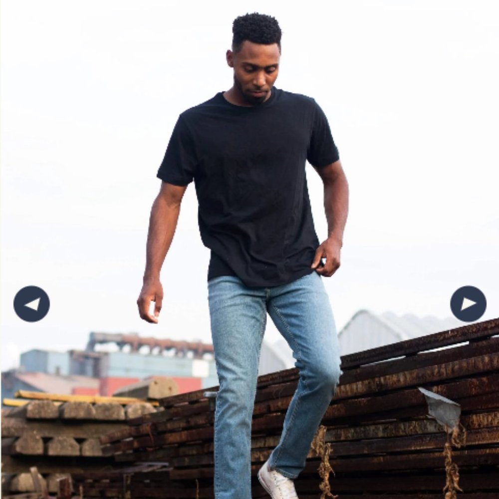 Revtown indigo taper/skinny jeans, 33W 34L, used